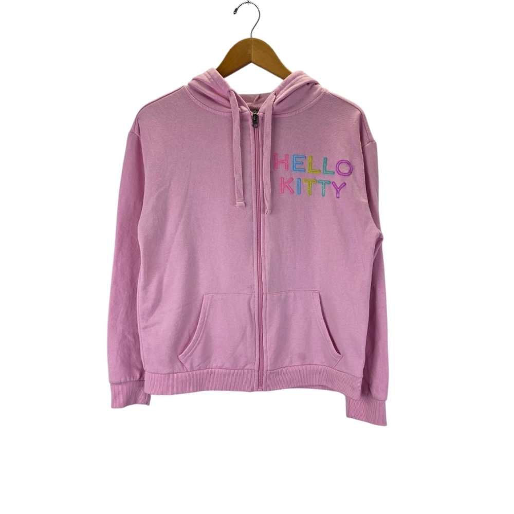 Hello Kitty Womens 50th Anniversary Graphic Zip Hoodie Sweatshirt Size Medium